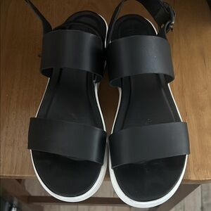 Black Timberland Platform Strap Sandals